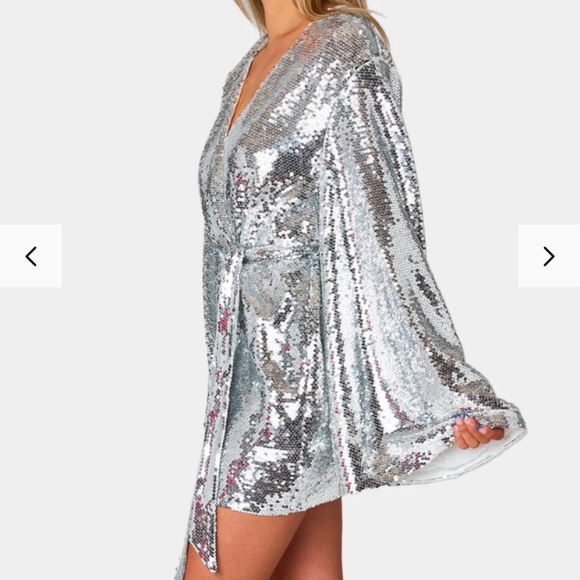 Buddy Love Sequin Wrap Mini Dress - Picture 4 of 8